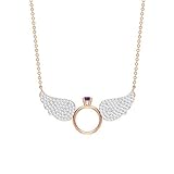 Collar de diamantes de 3/4 quilates para mujer, anillo con alas, collar de lavanda púrpura, solitario colgante de piedras preciosas, collar de alas de diamante regalo 18K Oro rosa