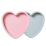 Hemoton 2 moldes de silicona con forma de corazón de 20,3 cm para hornear tartas con forma de corazón para chocolate, pudin, jabón, dulces, postres, herramientas de horneado para la cocina en casa