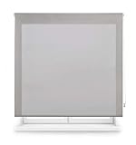 Blindecor Ara - Estor enrollable translúcido liso, Gris Plata, 140 x 175 cm (ancho x alto)