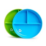 Munchkin - Platos de ventosa divididos Stay Put, azul/verde