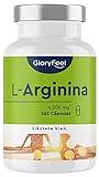 L-Arginina - 365 cápsulas veganas - 4500mg de L-Arginina HCL vegetal por dosis diaria (= 3750mg de L-Arginina pura) - Probado en laboratorio, alta dosificación