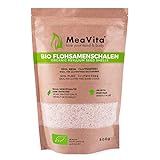 Cáscaras de psyllium orgánico MeaVita, 99% puro, (1 x 500g) cáscaras de psyllium indio, alta fibra y vegano