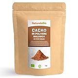 Cacao Ecológico en Polvo 1 Kg. Organic Cacao Powder. 100% Bio, Natural y Puro producido a partir de Granos de Cacao Crudo. Cultivado en Perú a partir de la planta Theobroma Cacao.