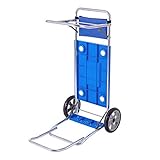 LOLAhome Carro portasillas Plegable Azul para Camping y Playa Nuevo y Mejorado (Aluminio Reforzado)