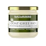 Naturseed Ghee Organico - Mantequilla Clarificada Bio Pura Ayurveda - Organic Butter Grassfed - Sin Lactosa - Cabras alimentadas sólo de pastos ecologicos - 250º (300gr CABRA)