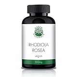 Rhodiola Rosea (120 cápsulas á 500mg) - Producción alemana - 100% Vegano y sin aditivos + eBook Manejo del Estrés