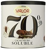 Valor Cacao Soluble Negro 70%, 6 de 300 g (Total 1800 g)
