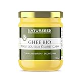 Naturseed Ghee Organico - Mantequilla Clarificada Bio Pura Ayurveda - Organic Butter Grassfed - Sin Lactosa - Vacas alimentadas sólo de pastos ecologicos - Sabor Dulce - 250º- Recetas Gratis (500GR)