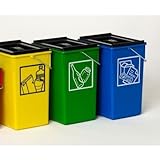 PLASTICOS HELGUEFER - Cubo Ecologico Selectivo 15L con Tapa-Pack 3 ud-