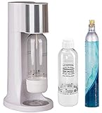 Levivo Gasificador de agua clásico Con cartucho de CO², gas para agua, cócteles y otras bebidas, Cilindro, Blanco