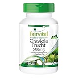 Graviola 500mg - Extracto de Fruta Guanábana (Annona muricata) - VEGANO - Dosis elevada - 120 Cápsulas - Calidad Alemana