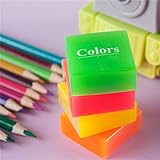 BINGBIAN 4 unids color puro jalea color lindo borrador regalo aprendizaje papelería para niños estudiantes
