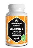 Vitamaze Vitamina B Complex con 180 Tabletas Veganas de Dosis Alta del para 6 Meses de Suministro B1, B2, B3, B5, B6, B7, B9, B12, Organica Suplemento sin Aditivos Innecesarios, Calidad Alemana