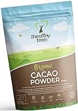 Cacao Crudo Orgánico en Polvo de TheHealthyTree Company para Yogur, Batidos y Repostería - Alto Contenido de Proteínas, Magnesio, Fibra y Potasio - Sin Azúcar, Polvo de Cacao Vegano (250 g)