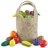 Learning Resources- Bolsa de la Compra con Frutas y Verduras recién recolectadas New Sprouts, Color (LER9722)