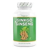 Ginkgo + Ginseng - 365 Comprimidos - Extracto especial - Alta dosis - Ginkgo Biloba + Ginseng coreano - Calidad Premium - Vegano