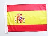 AZ FLAG Bandera Nautica de ESPAÑA 45x30cm - Pabellón de conveniencia ESPAÑOLA 30 x 45 cm Anillos