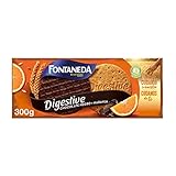 Fontaneda - Digestive Galletas Negras con Naranja, 300 g