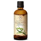 Aceite Esencial Eucalipto 100ml - Eucalyptus Globulus - 100% Puro & Natural - usar para Buen humor - Relax - Mejor para la Belleza - Aromaterapia - Masaje - SPA - Baño - Sauna