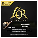 L'Or Espresso Café Ristretto Intensidad 11 - 200 cápsulas de aluminio compatibles con máquinas Nespresso (R)* (10 Paquetes de 20 cápsulas)