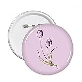 DIYthinker Botón púrpura de la flor de la planta del tulipán verdor pernos redondos Placa ropa 5Pcs la decoración del regalo Multicolor XXL
