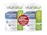 VITANATUR Collagen Antiox, Complemento Alimenticio Colágeno Peptan, Ácido Hialurónico, Regenerador y Antioxidante, Polvos Sabor Frutos Rojos, Incluye Dosificador, Pack 2 Botes X 360G