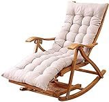 Tumbona aire libre silla de bambú plegable de jardín Sillón mecedora tomar el sol Relax silla con reposapiés y una silla de masaje piernas estirable Entretenimiento Siesta, con Mat (Color, Gris),gris