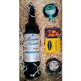 Botella de vino Marqués de Carrión Crianza, Tejas Dulces, paté ibérico y crema de queso azul Deliex