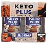 NOVITY Keto Plus 90 comprimidos(45+45),Con HMB KETO Y Guaraná, Quemagrasas potente para adelgazar y rapido, Detox, reforzado con Cáscara sagrada+Colina+Cromo, Dieta Incluida Pastillas Para Adelgazar