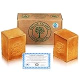 Originale Aleppo Seife 2 x 200g mit 80% Olivenöl 20% Lorbeeröl - PH Wert 8 - Detox Eigenschaften - veganes Naturprodukt - Handarbeit - über 6 Jahre gereift!