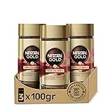 NESCAFÉ GOLD PURO COLOMBIA aroma y sabor, café soluble 100 % arábica de Colombia, frasco de vidrio, Pack de 3 x 100 g