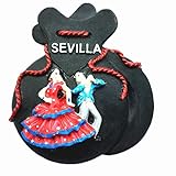 Imán de nevera 3D de Sevilla España con diseño de bolsa de la suerte de Sevilla, recuerdo de viaje, recuerdo de viaje