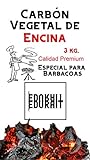 EDURAIT Carbón Vegetal Ecologico de Encina, para Barbacoas, Procedente de la Poda de Dehesas, Especial Barbacoas y Restaurantes. (Carbon 3 Kg)