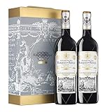 Marqués de Riscal - Vino tinto Reserva Denominación de Origen Calificada Rioja, Variedad Tempranillo, 24 meses en barrica - Estuche 2 botellas x 750 ml - Total: 1500 ml