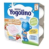 Nestlé Yogolino Fresa Plátano Sin Azúcar Añadido, A Partir De Los 6 Meses  - Pack 6 tarrinas  4x100g