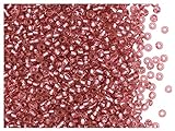 Preciosa Rocailles, 10/0, 20gr, Cuentas de Semillas Redondas checas, Vidrio de Bohemio, Agujero Redondo, Solgel Light Pink/Silver Lined