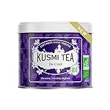Kusmi Tea - Infusión Bio Be Cool - Mezcla de plantas, menta piperita, regaliz y manzana - Tisana ecológica, sin teína, a granel - Lata de 90 g