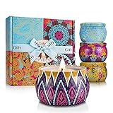 mreechan Vela perfumada Set,perfumada,Vela perfumada Natural Wake Box 4 Set de Regalo Decorativo para Velas, Adecuado para Navidad, cumpleaños, San Valentín, etc. (Color clásico)